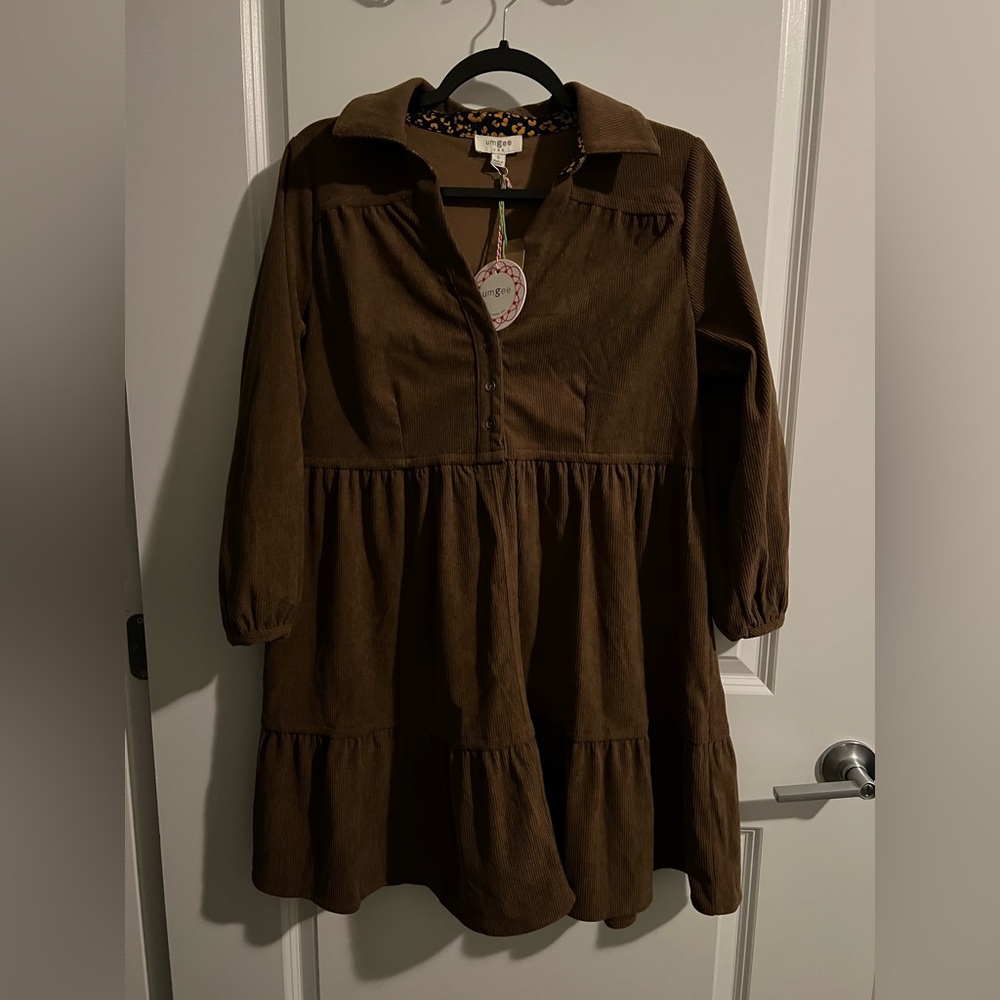 Umgee Brown Tiered Dress